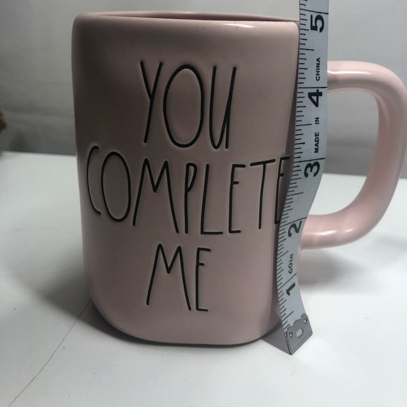 Rae Dunn mug light pink with quote “you complete me” - Picture 5 of 6